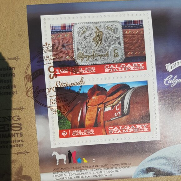 "CALGARY STAMPEDE" 2012  Canada # 2546 SS First Day Issue Lot of 5 - Picture 3 of 6